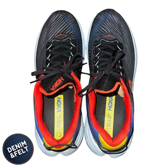 Hoka Rincon 3 Men’s Running Shoes | Color: Black/Dazzling Blue | PREOWNED!!🔥👟 - Picture 12 of 16
